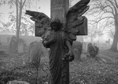 Angel statue in the graveyard at Horfield Church