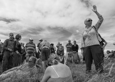 Archeological walk during the Priddy Folk Festival on top of the Mendips