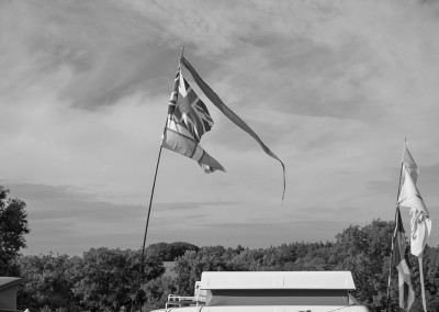 Camping field flags at Priddy Folk Festival