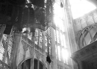 Flags and sunlight at Gloucester Cathedral