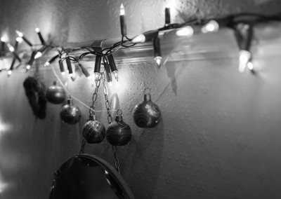 Christmas lights and baubles