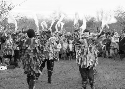 Morris dancers hankies aloft at Horfield Wassail