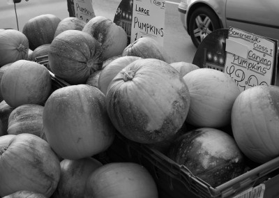 Pumpkins outside greengrocers on Gloucester Road