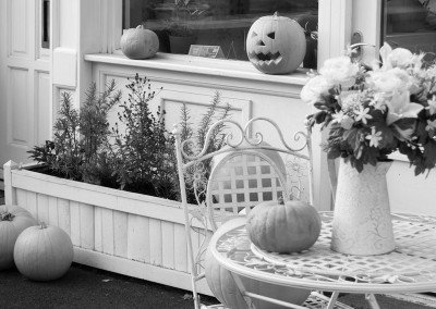 Shop display of pumpkins on Gloucester Road