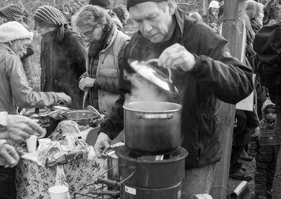 Hot apple punch making at Horfield Wassail