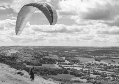 A hang glider attemptes to take off | Malvern Hills