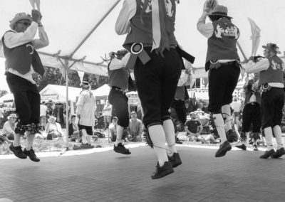 Morris dancers leaping - Priddy Folk festival 2013