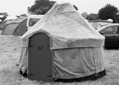 A yurt on the campsite at Priddy Folk Festival