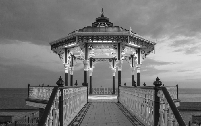 Bandstand on Brighton beach in the early evening light