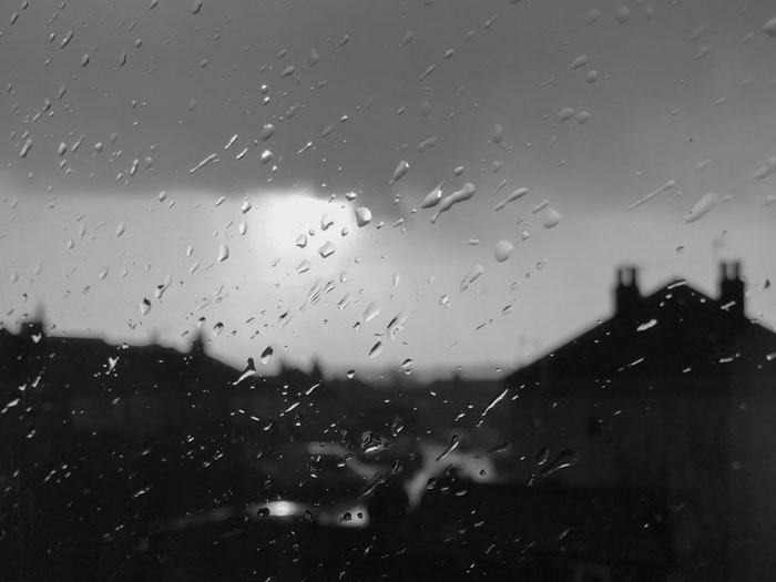 Early morning rain on window