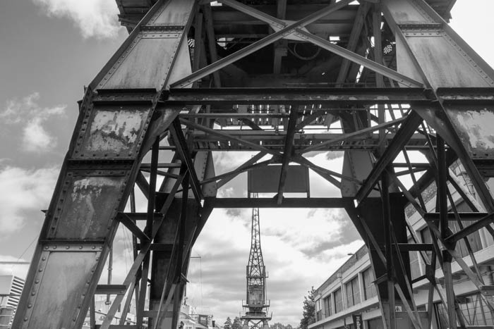 Bristol Harbourside - Dock cranes by the Mshed