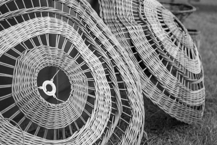 Willow lampshades at the Malvern Spring show