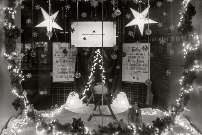 Christmas themed shop window