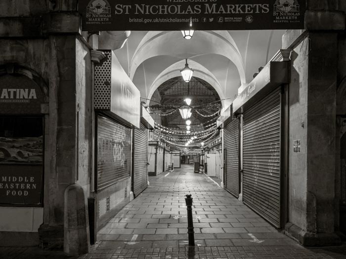 St Nick's market - Christmas lights at dawn